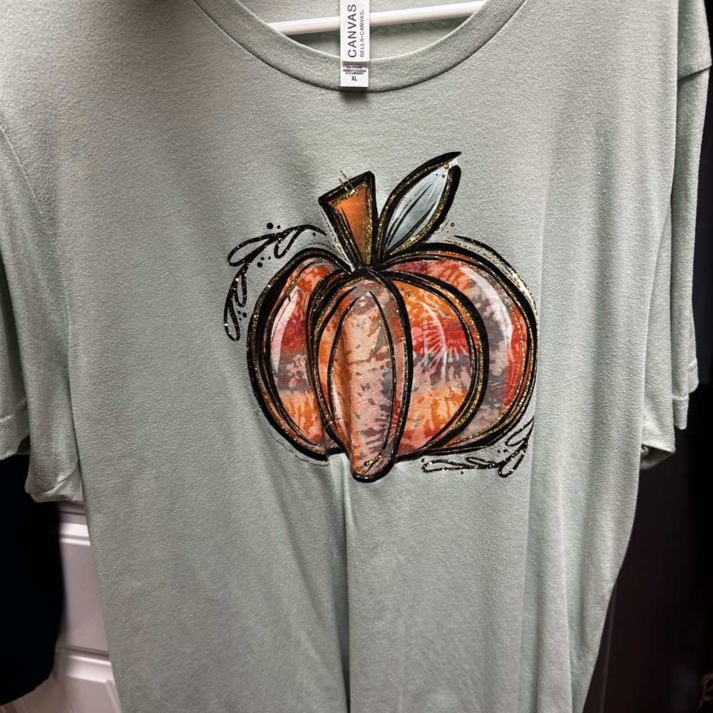 Bella Canvas Sage Green Pumpkin Graphic Tee